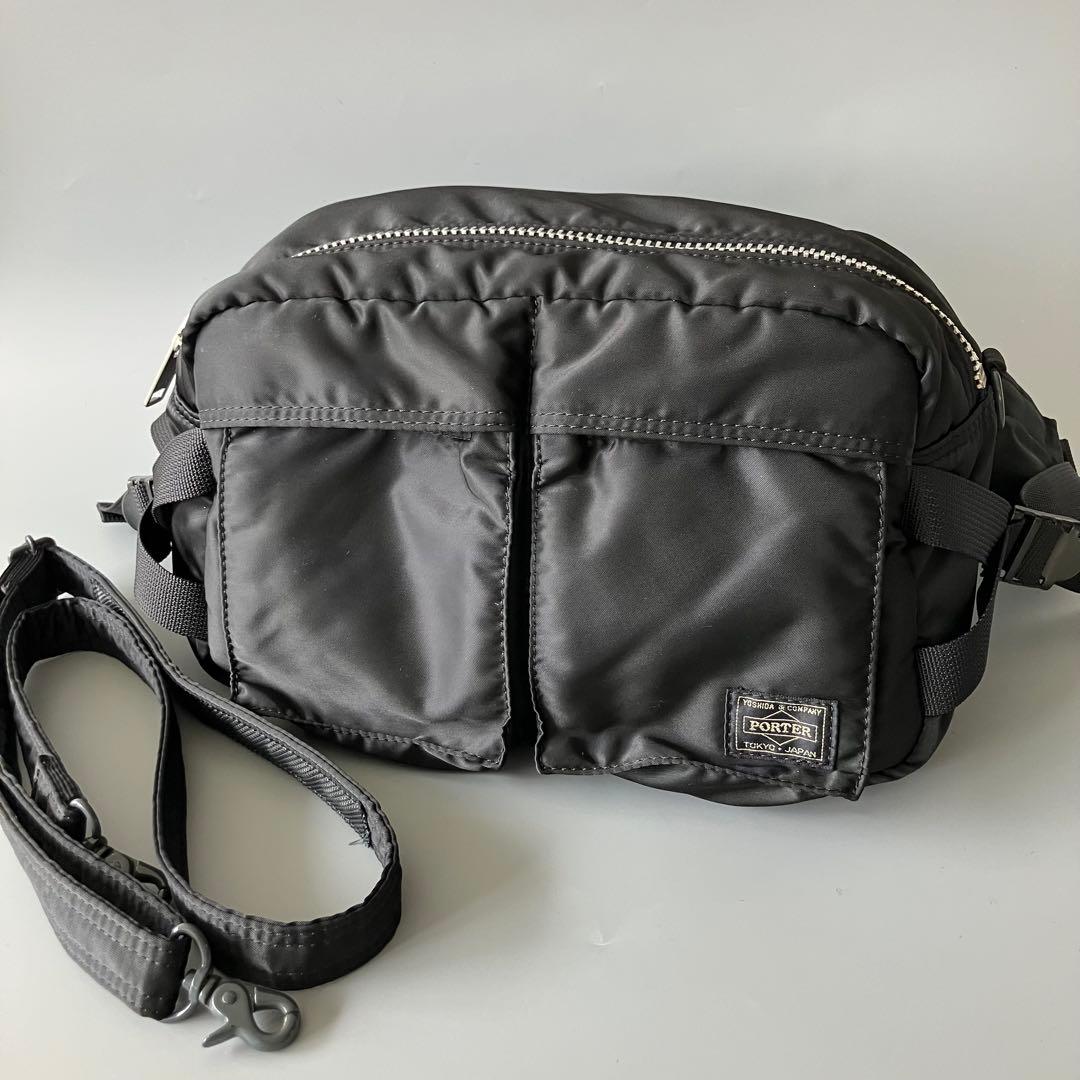 極美品 PORTER / TANKER WAIST BAG/ショルダーベルト付き