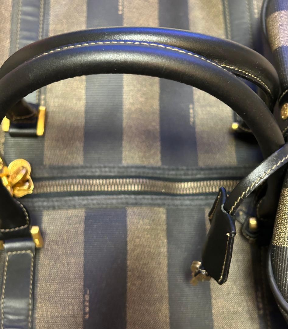 FENDI フェンディ ペカン柄 ミニ ボストンバッグ ハンドバッグ 鍵付