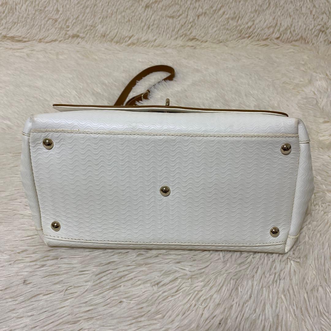 ザネラート ポスティーナ レザー ターンロック ハンドバッグ 2WAY 美品