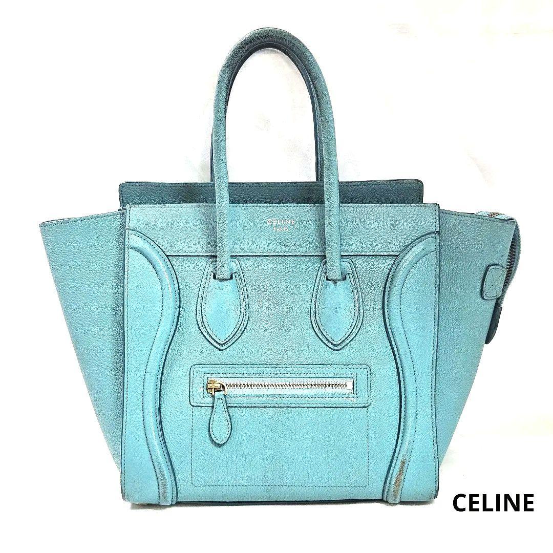 CELINE セリーヌ ラゲージ マイクロショッパー ハンドバッグ グリーン