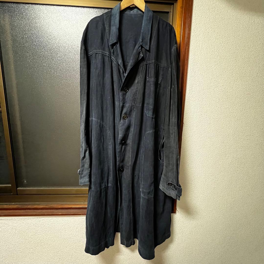 30s french vintage インディゴリネン マキニョンコート