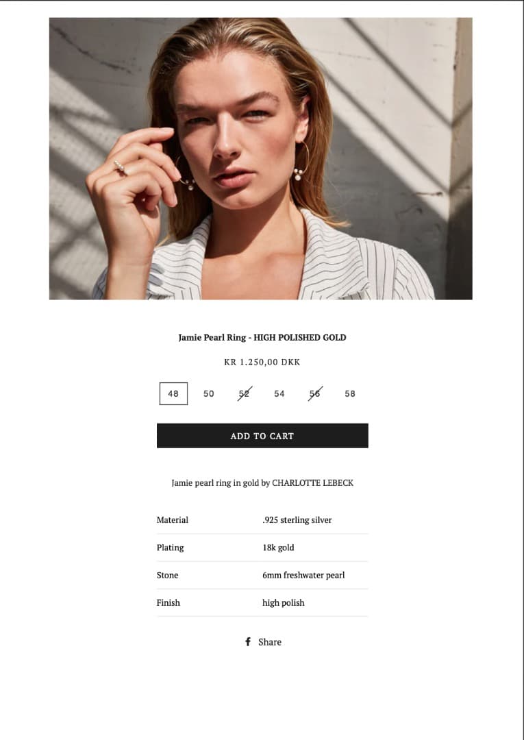 極美品 本真珠リング（CHARLOTTE LEBECK/シャーロットレベック）