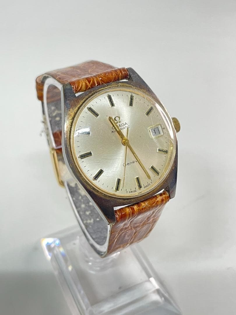 ◆OMEGA Geneve 自動巻き デイト表示 ゴールド 腕時計　08231