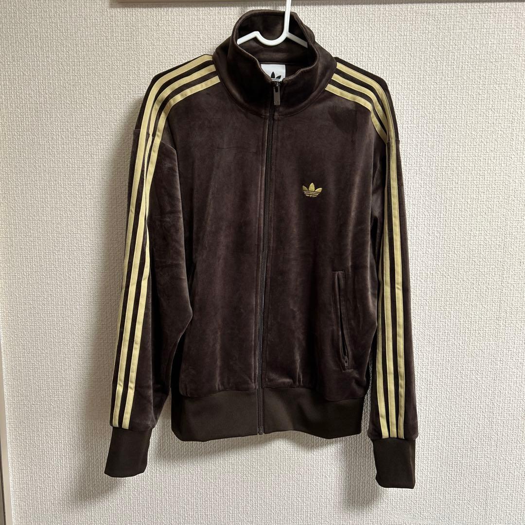 adidas アディダス ベロアトラックジャケットブラウン