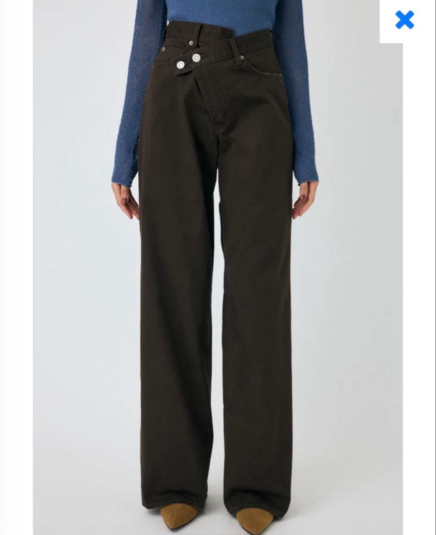 新作【moussy】 cross chino wide straight