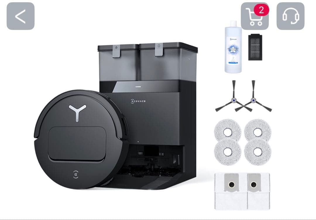 DEEBOT T50 ロボット掃除機 本体 黒