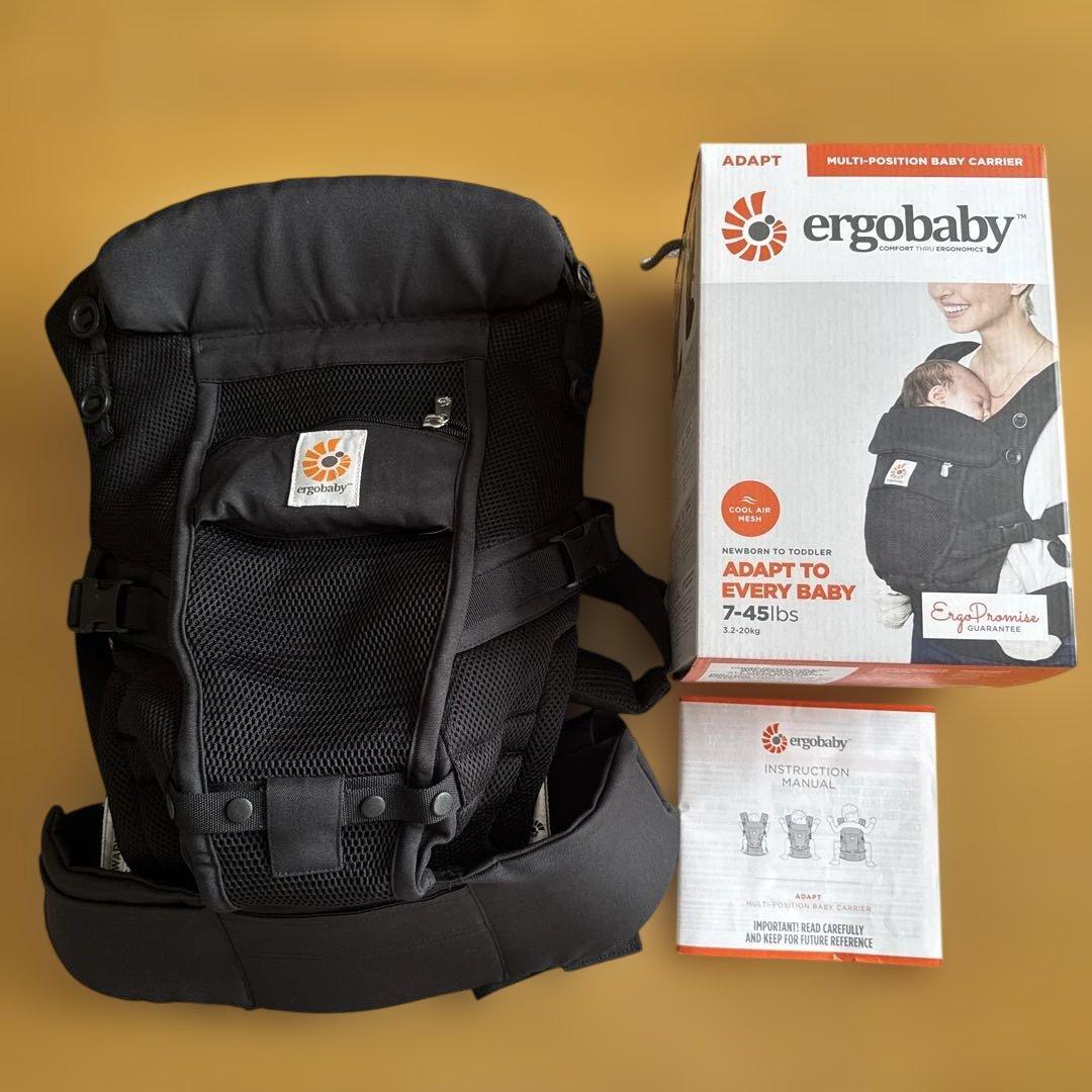 つん。様【エルゴベビー】抱っこ紐アダプトクールエア ブラック 説明書付き