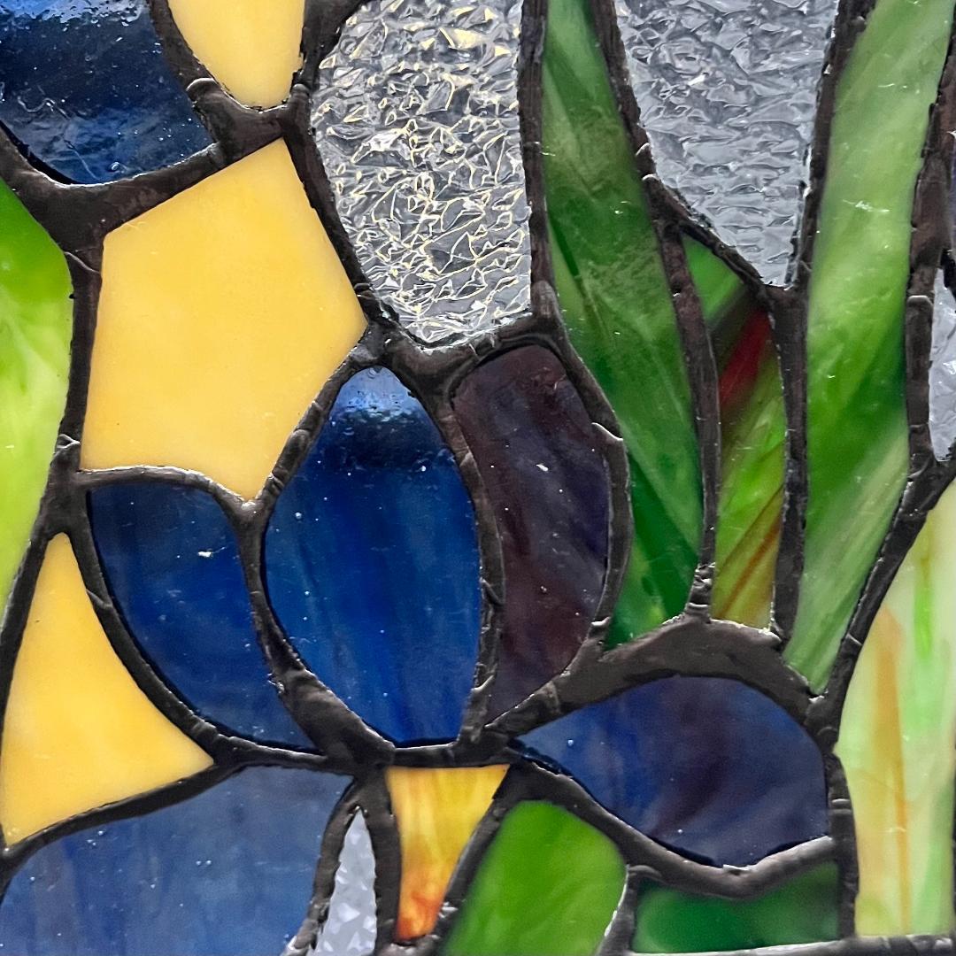 西洋アンティーク　大　ステンドグラス　縦　54cm×横　35cm