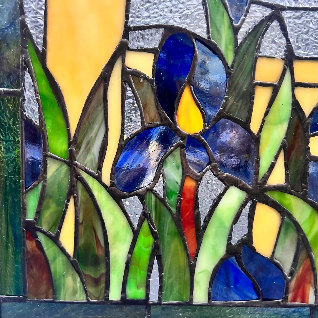 西洋アンティーク　大　ステンドグラス　縦　54cm×横　35cm