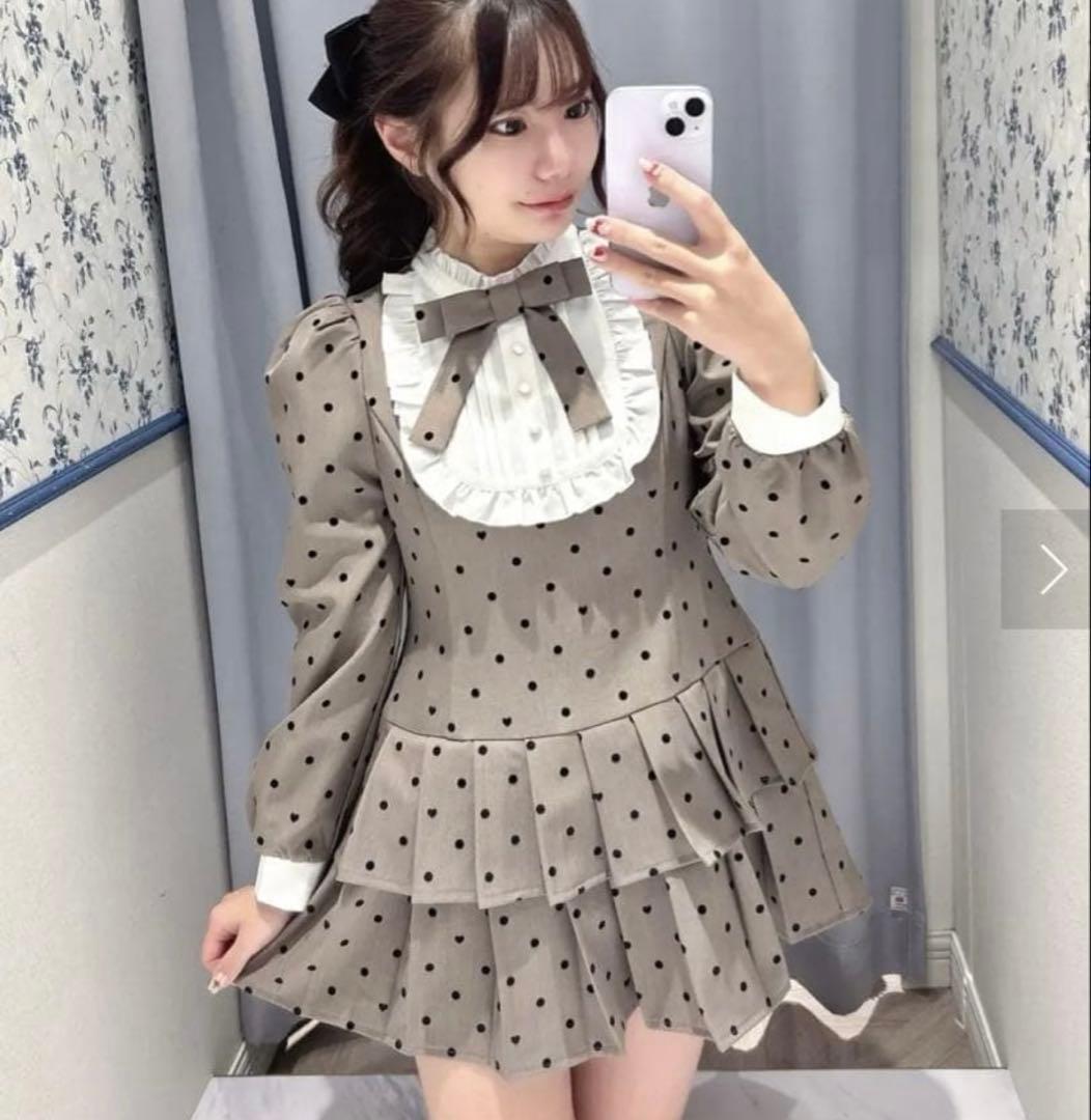 evelyn プリーツティアードミニOP ワンピース