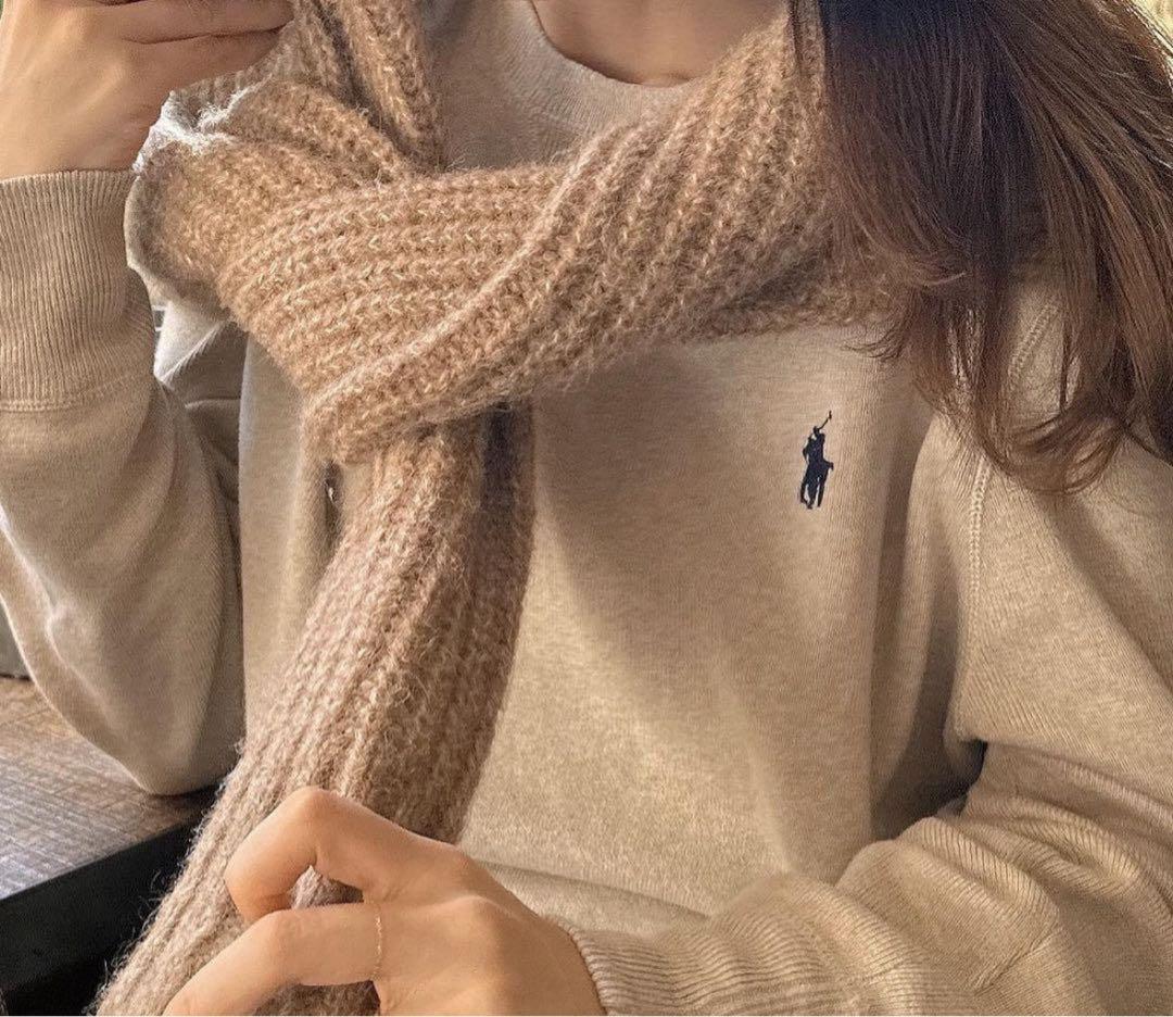 ラルフローレン　ポロ　コットン　ニット　ベージュ