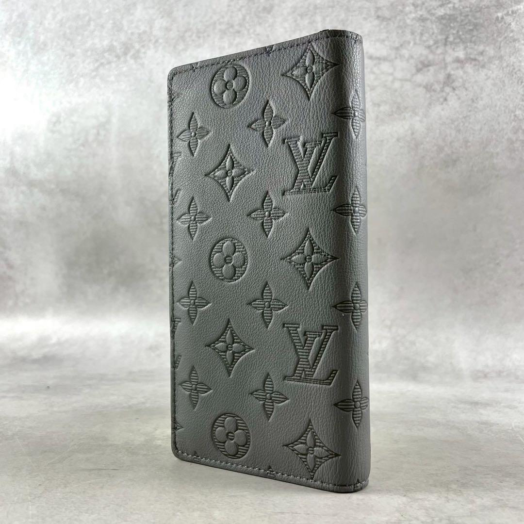 【美品】ルイヴィトン 長財布 モノグラムシャドウ ブラザ レザー トリヨン