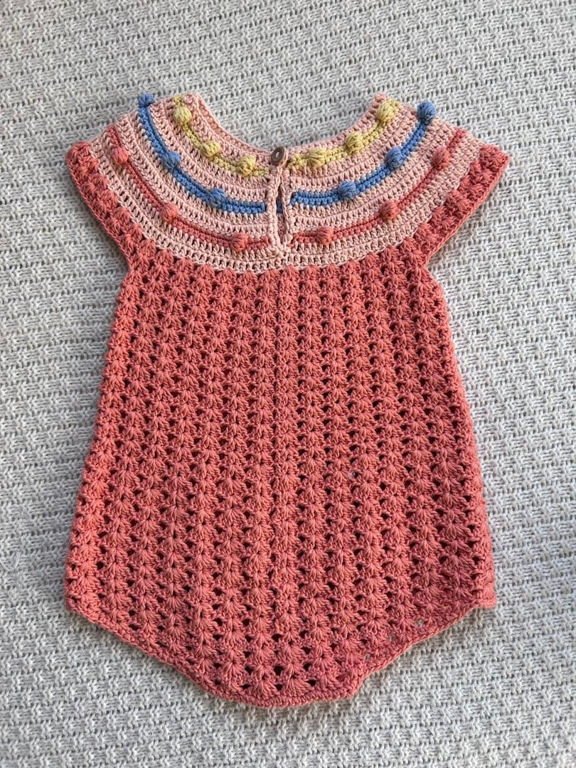 m*y様 【試着1回】kalinka かぎ針編みロンパース 2y