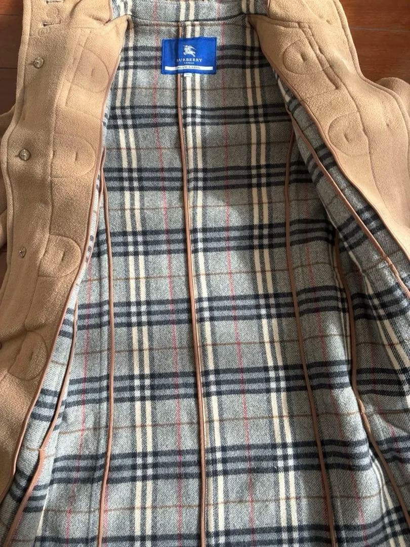バーバリーブルーレーベル　ベージュ ダッフルコート 38