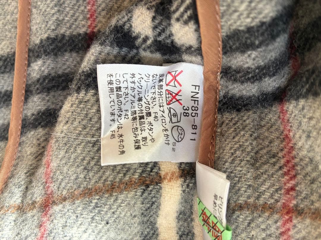 バーバリーブルーレーベル　ベージュ ダッフルコート 38