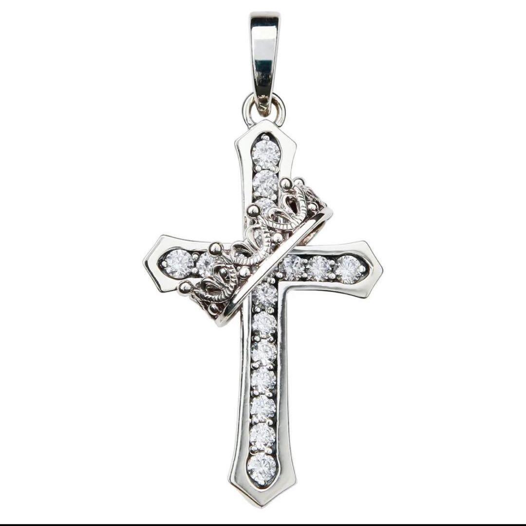 ジャスティンデイビス　CROSS WITH CROWN/STONE ペンダント