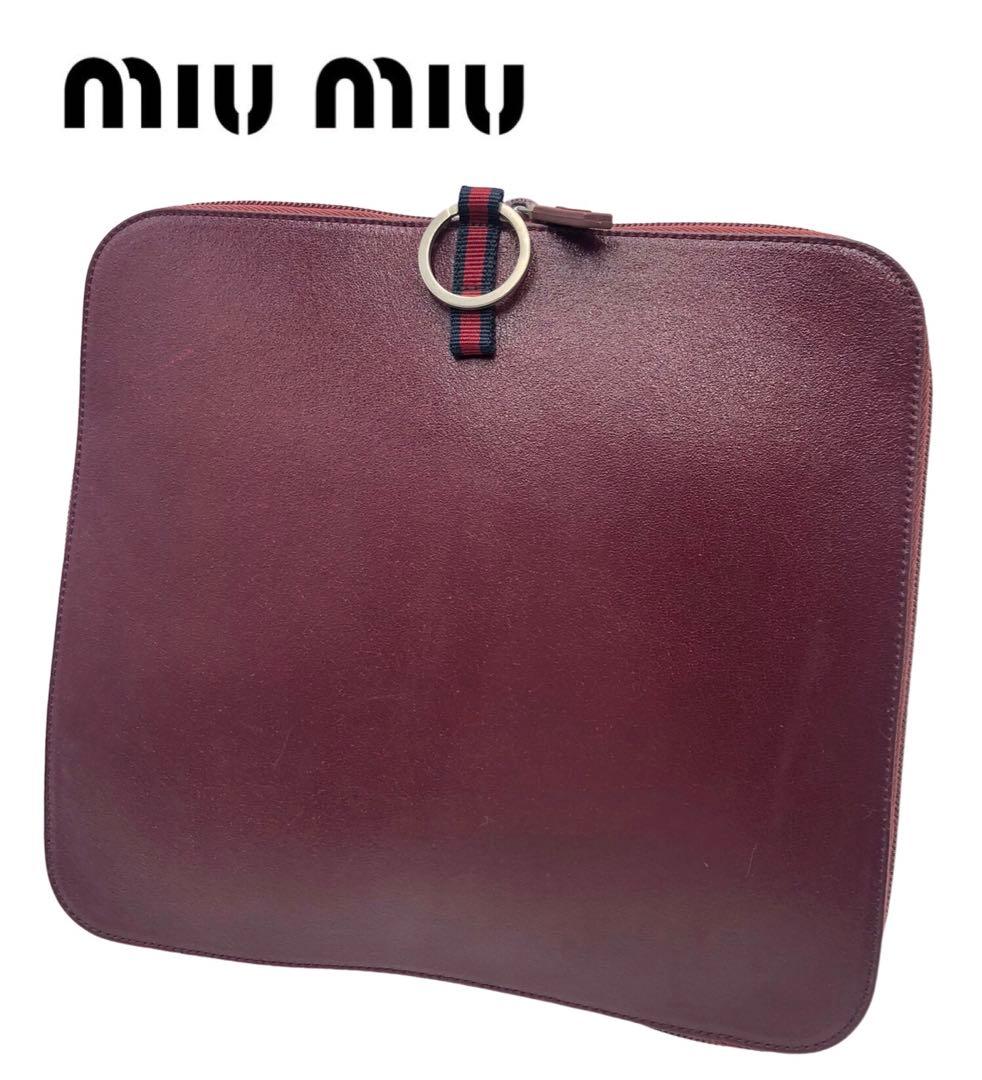ミュウミュウ　ハンドバッグ　エコバッグ　バッグ　ブランド　ワインレッド　お洒落
