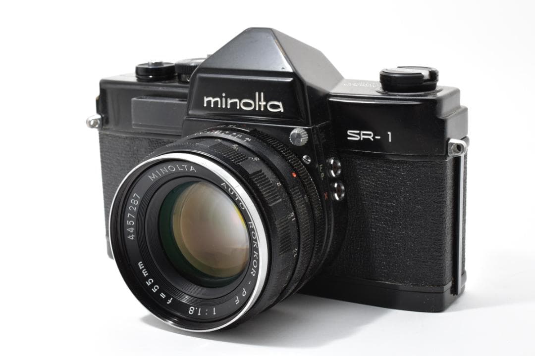 【希少なブラック 革ケース付】 ミノルタ SR-1+ 55mm F1.8 カメラ