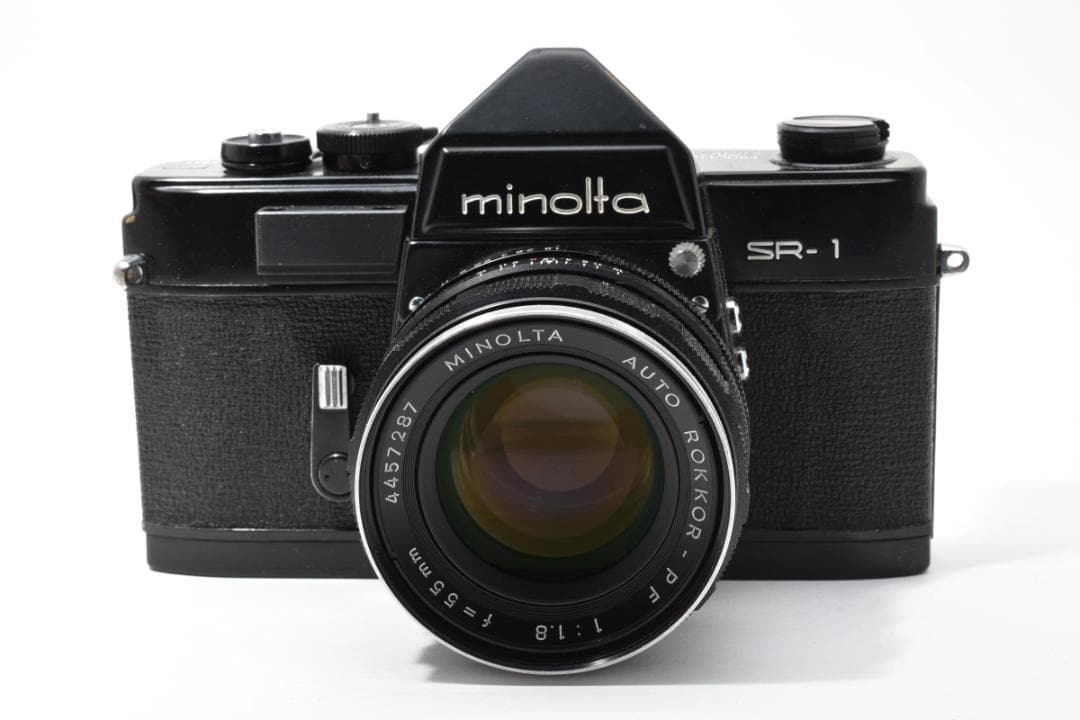 【希少なブラック 革ケース付】 ミノルタ SR-1+ 55mm F1.8 カメラ