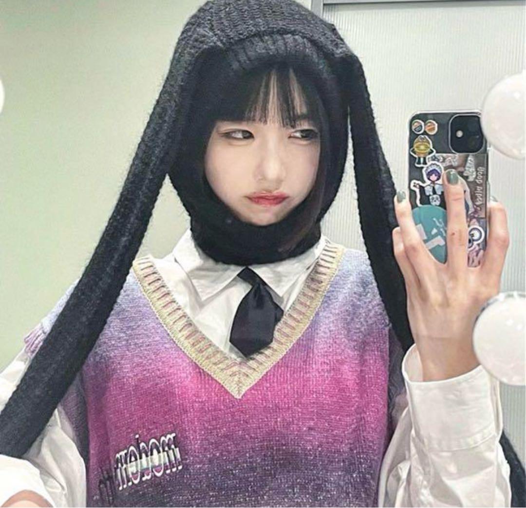 TTTMSW KASURI knit vest purple ベスト あのちゃん