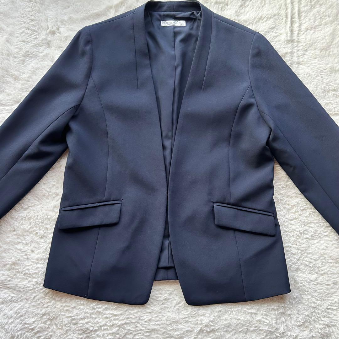 美品✨️ THE SHOP TK パンツスーツ ノーカラー ネイビー フォーマル