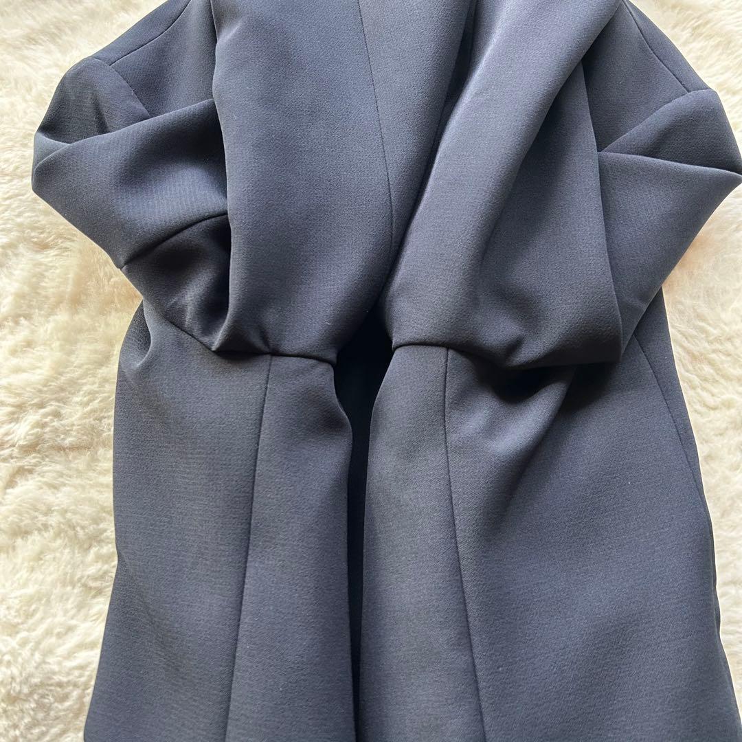 美品✨️ THE SHOP TK パンツスーツ ノーカラー ネイビー フォーマル