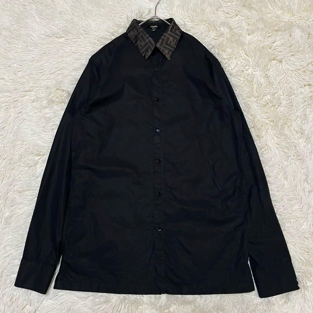 【目黒蓮着用】FENDI フェンディ 襟元 ズッカ柄 切り替え 長袖シャツ