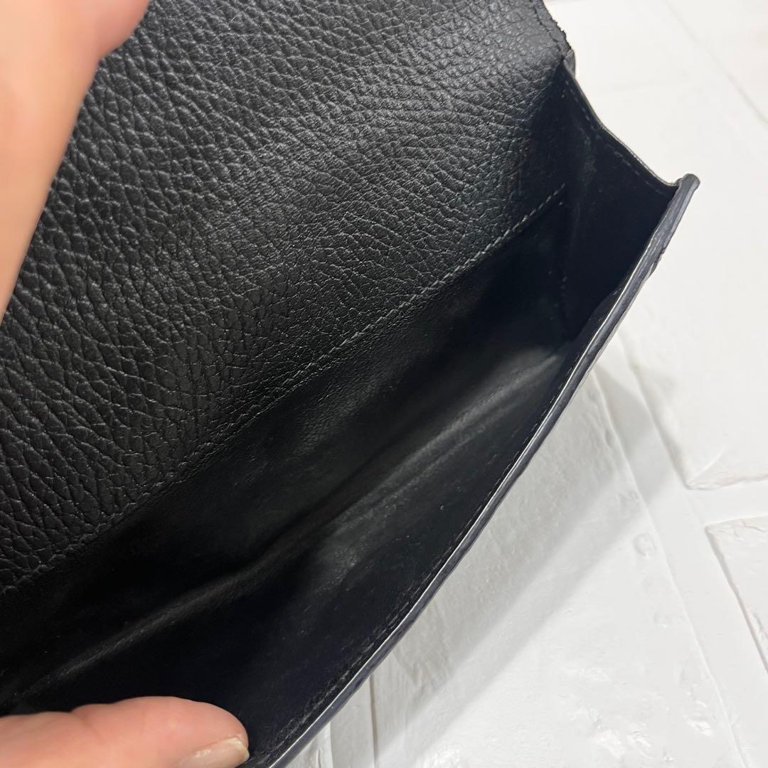 美品✨GUCCI 長財布　GGキャンバス レザー　ブラック　メンズ　Wホック