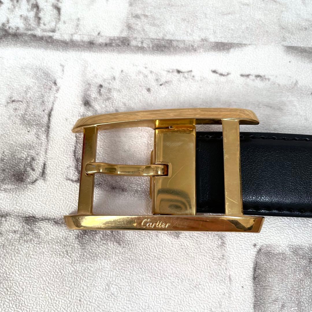 極美品✨カルティエ　ベルト　タンクドゥ　アルディロン　ゴールド金具　黒