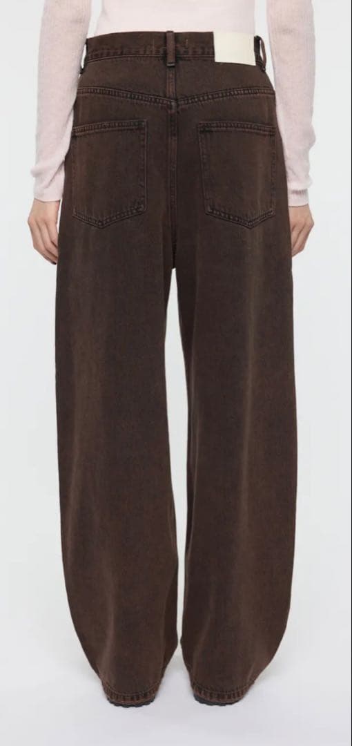 MOUSSY F/LEATHER DOUBLE KNEE パンツ　ブラウン