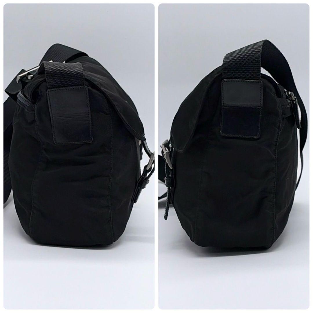 【極美品】プラダ ナイロン メッセンジャー ショルダーバッグ ブラック 三角ロゴ