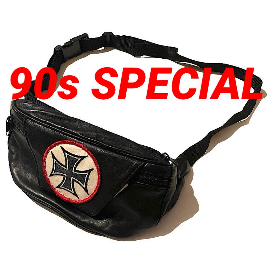 90s ウエストコーストチョッパーズ アイアンクロス ウエストポーチ ビンテージ
