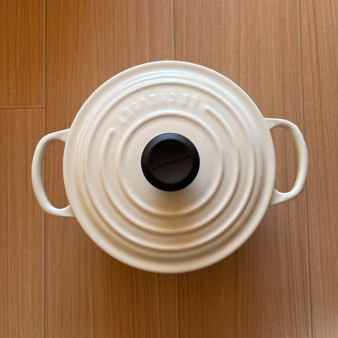 【Le Creuset】未使用品 両手鍋 白