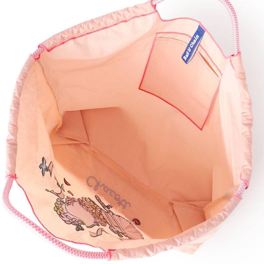 【新品】Ball＆ChainチャコットフラワーポワントトートMサーモンピンク