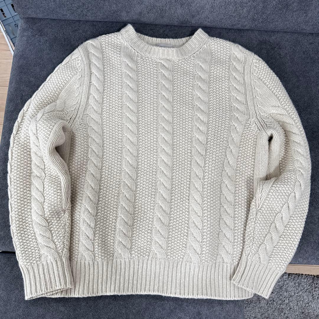 【美品】MONCLER アイボリー ニットセーター Lサイズ