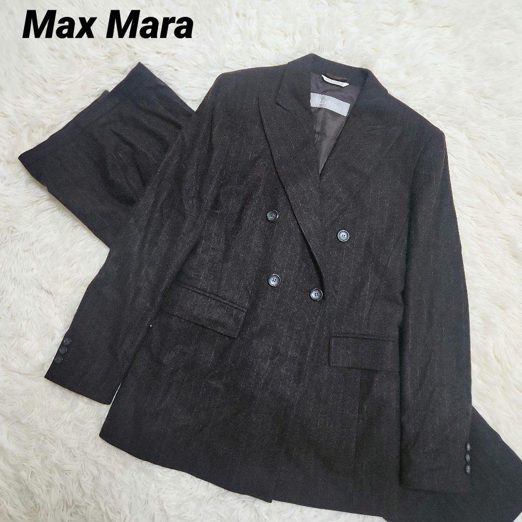 マックスマーラ　銀タグ　イタリア製　ダブルスーツ　ストライプ柄