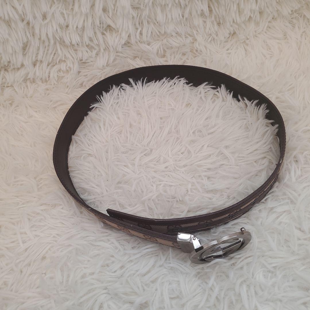 ⭐美品⭐Gucci インターロッキングG キャンバス×レザー ベルト メンズ