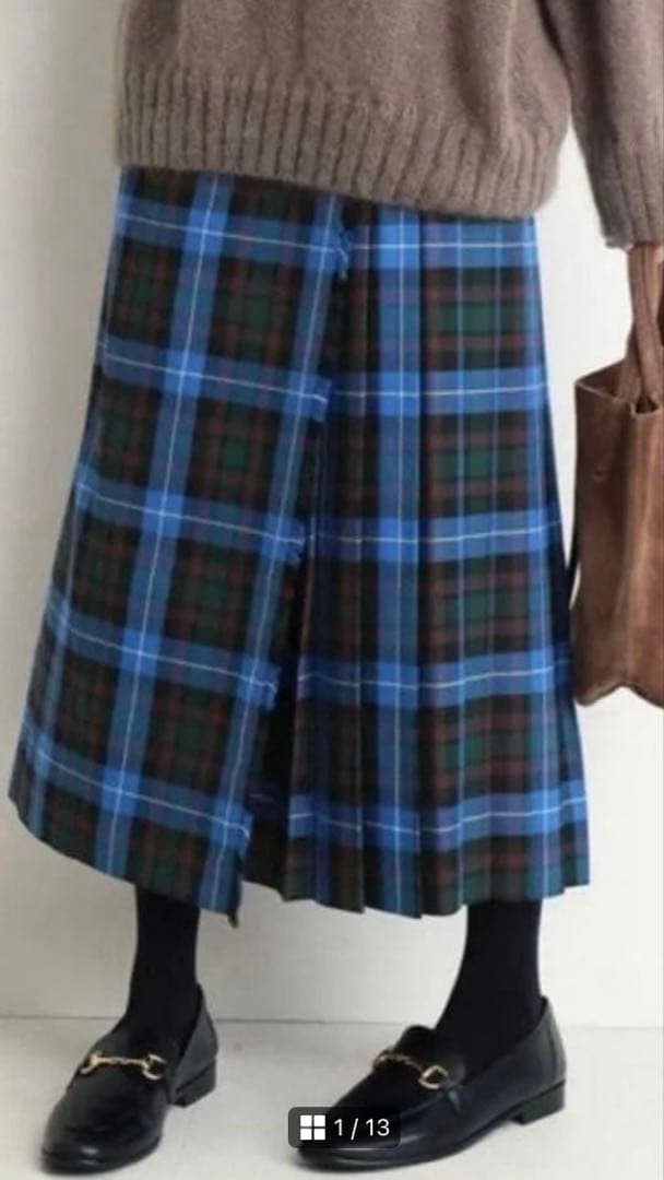 試着のみ【GLEN FYNEグレンファイン】SLOBE別注 プリーツスカート