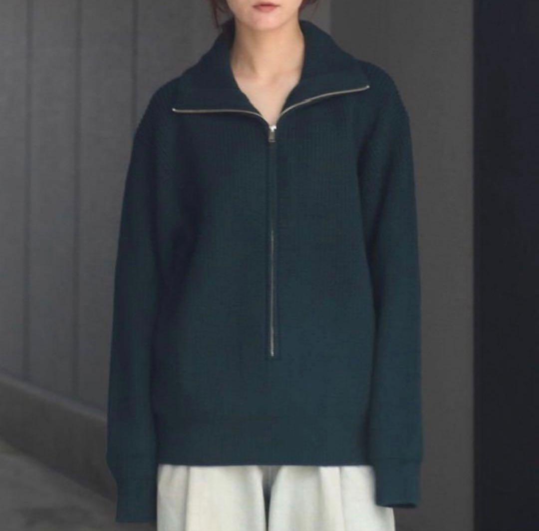 トップス yoke 3/4 Front Zip Highneck Rib Sweater