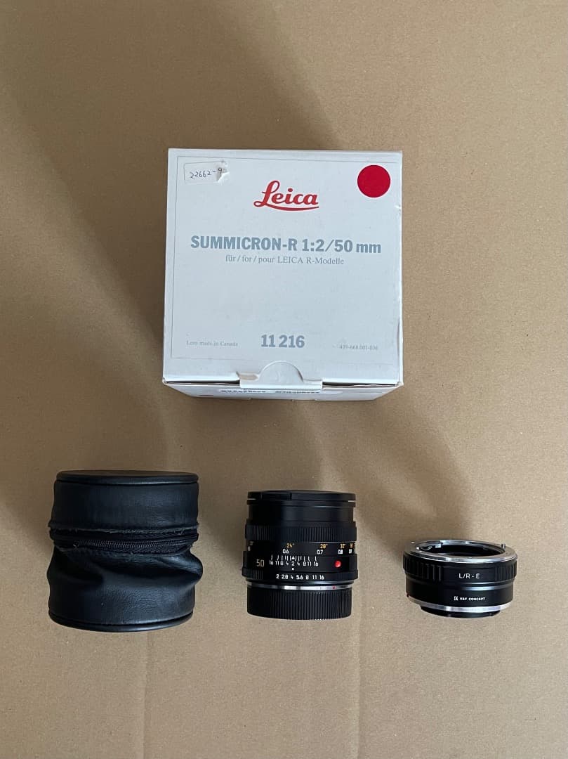 Leica ズミクロンR50mm F2 フード組込（R-only）※元箱付き