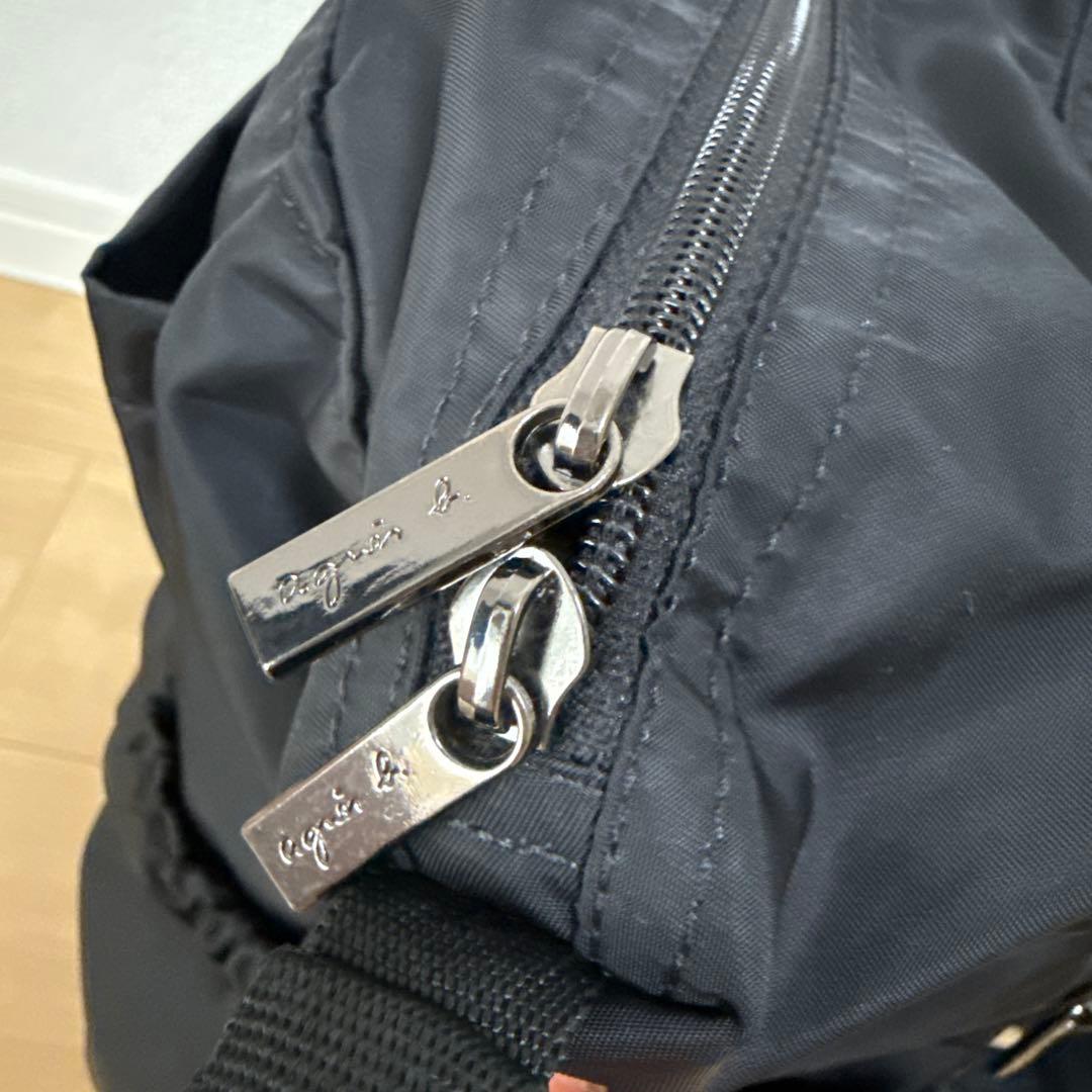 agnis b. ブラック マザーズバッグ　リュック