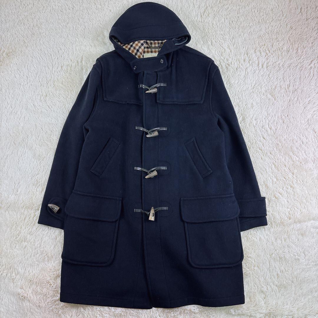 アクアスキュータム　ロンドン　チェック　イギリス製　ダッフルコート　Lサイズ