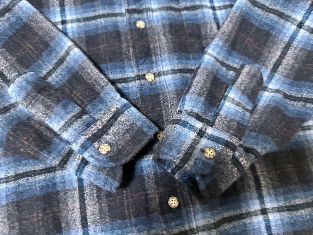 【最終価格】60s Pendletonオンブレチェック シャツ L ブルー