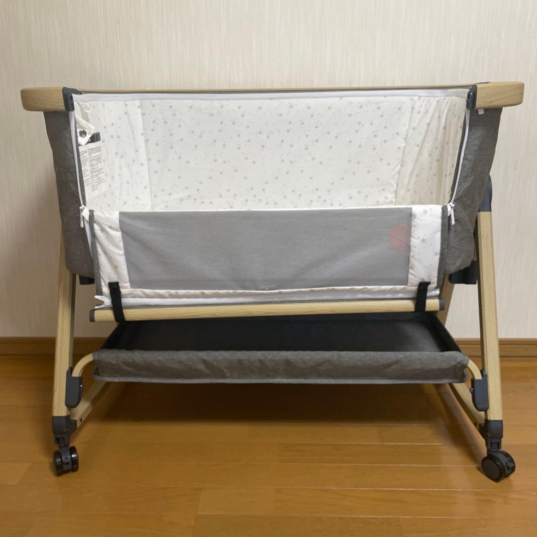 ベビーベッド　HZDMJ 高さ調節可　コンパクト　折り畳み　ゆりかご