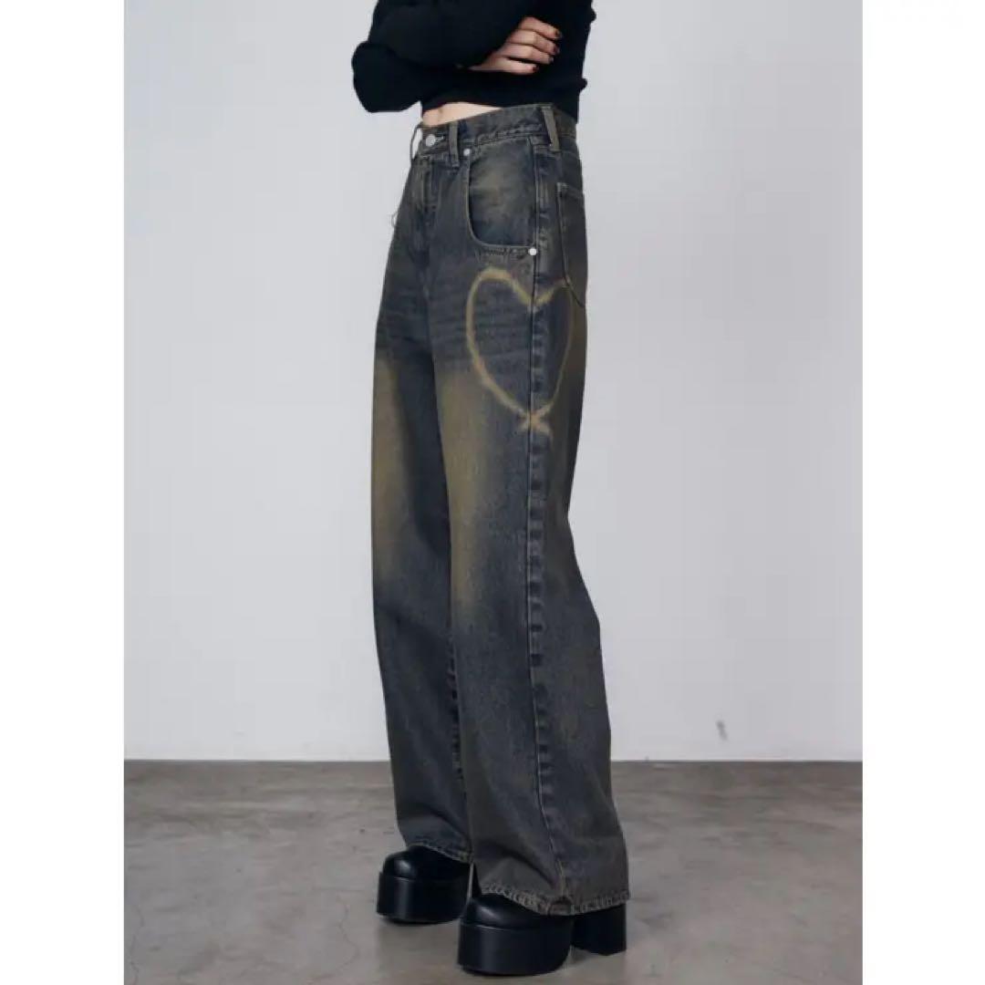 新品　emoda グラフィックルーズジーンズ　デニム