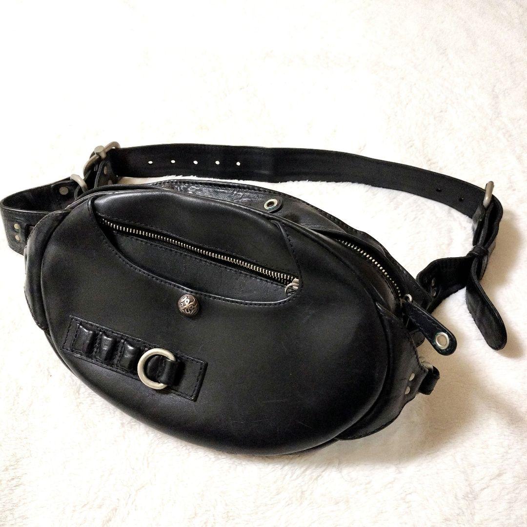 J*8様 【希少】KETO 黒 レザー 斜め掛け ショルダーバック コンチョ