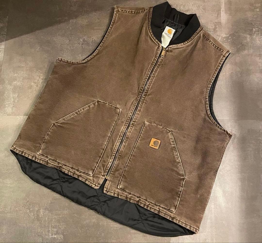 00s Carhartt カーハート ベスト USA製 ダークブラウン ダック