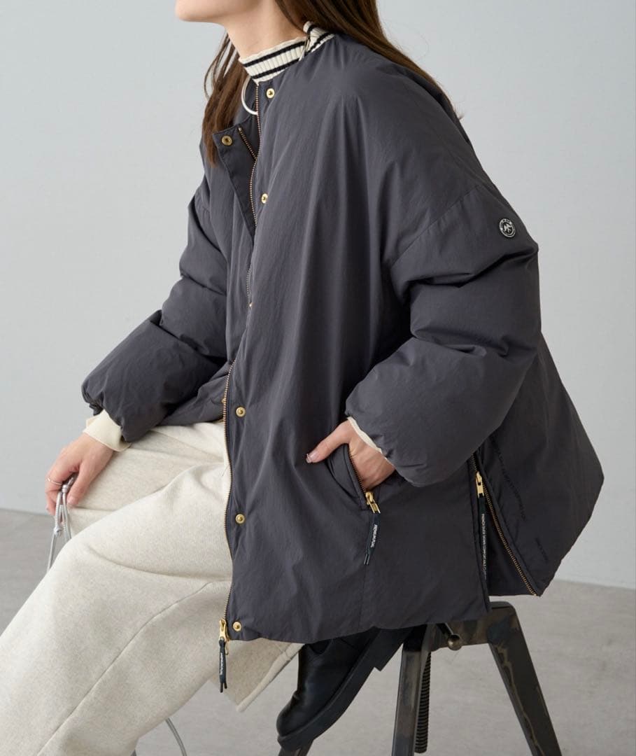 現行品 ピュアルセシン フレンチダックダウン ノーカラー ダウン80%