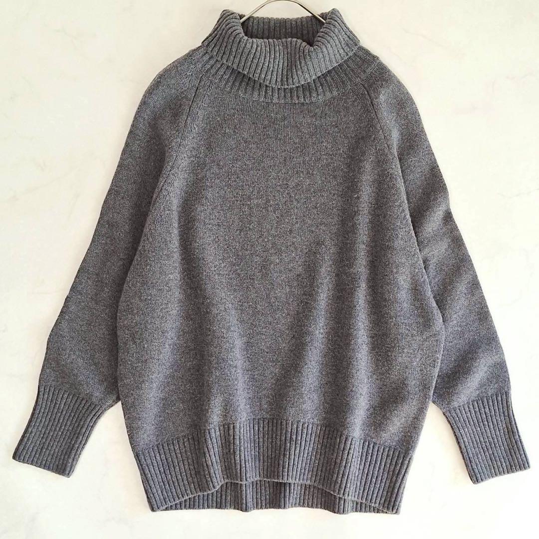B2047 23区 ウールカシミヤ タートルネックニット 46 大きい 洗える