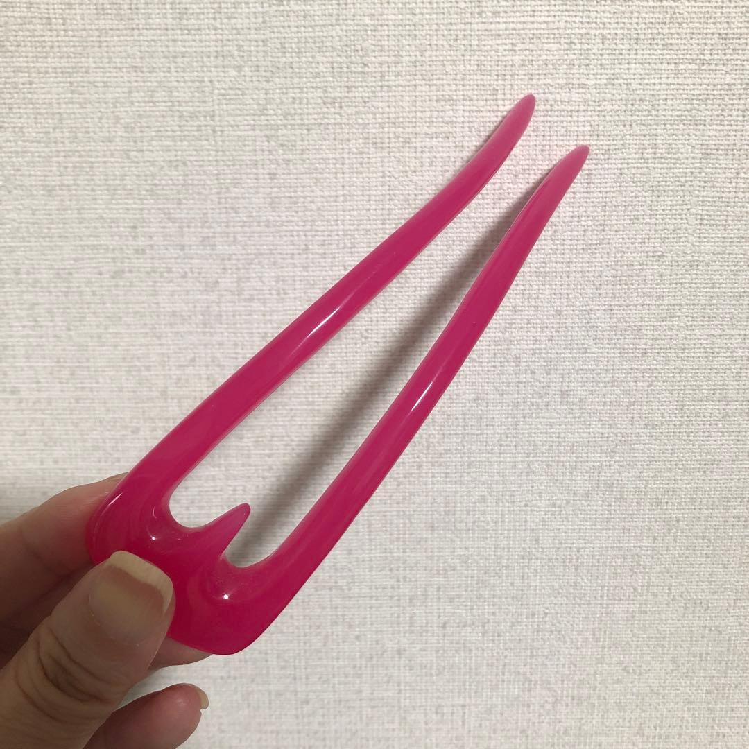 ピンク ツインピン ヘアピン